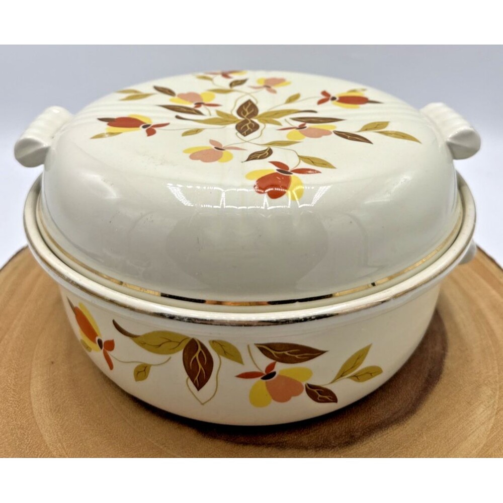 Vintage Hall's Superior Autumn Leaf Jewel Covered Casserole Mary Dunbar 8.5"